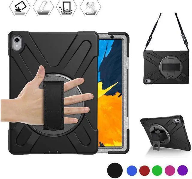 Main image of iPad Pro 11 Inch 2018 Case WERLEO Hybrid hree Layer Heavy Duty Protective Case Shockproof Case Cover with Handle Hand Strap, Kickstand& Shoulder Strap for iPad Pro 11 2018 Release Tablet
