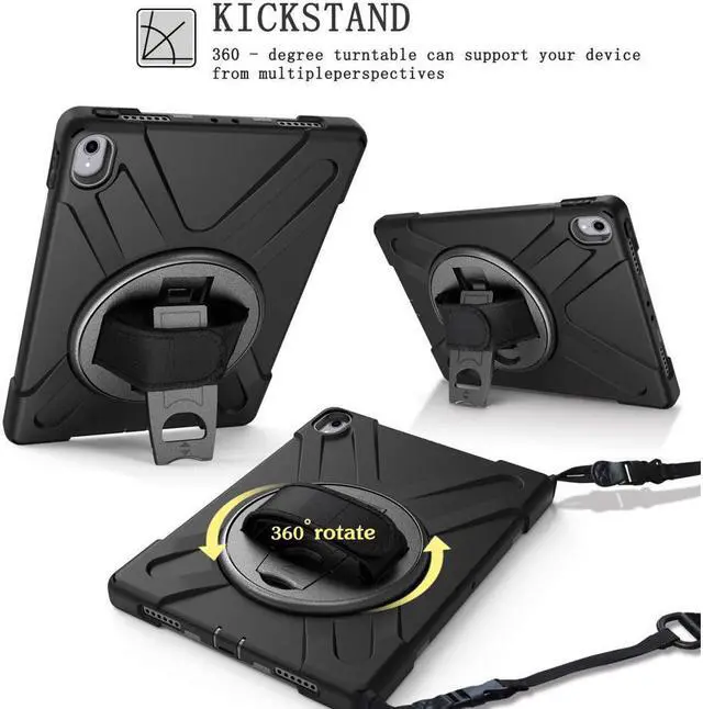 Alt view image 2 of 7 - iPad Pro 11 Inch 2018 Case WERLEO Hybrid hree Layer Heavy Duty Protective Case Shockproof Case Cover with Handle Hand Strap, Kickstand& Shoulder Strap for iPad Pro 11 2018 Release Tablet