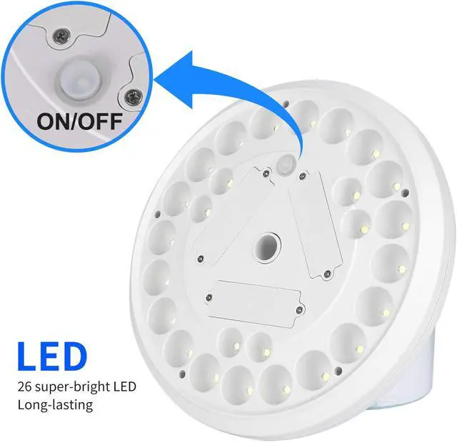 Alt view image 5 of 7 - Solar Flagpole Light, Weatherproof 26 LED Solar Power Flag Pole Light,  Top Energy Saving Long-lasting Night Light (White)