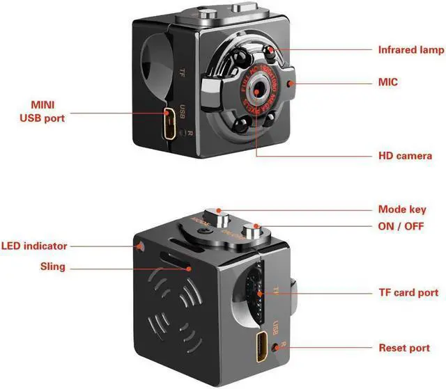 Alt view image 3 of 7 - Pocket Mini Hidden Spy Camera HD 1080P 12MP Portable Security Nanny Cam with Night Vision & Motion Detection with16GB SD Card for Home and Office