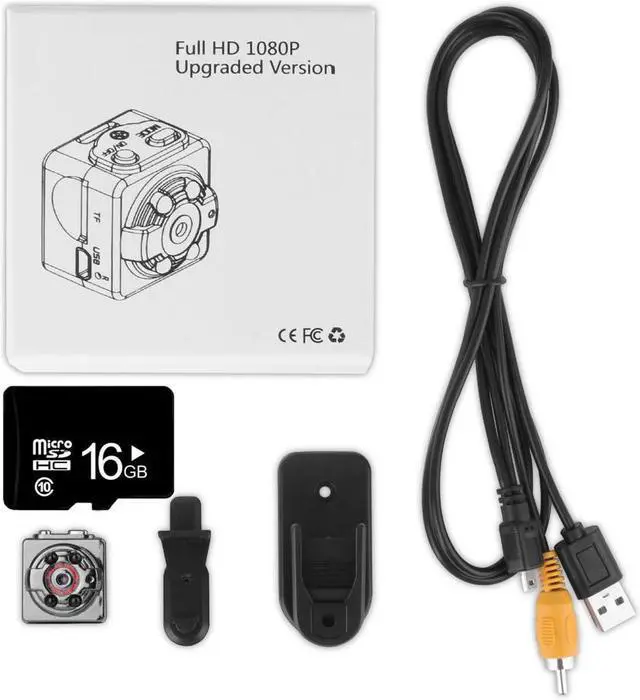 Alt view image 7 of 7 - Pocket Mini Hidden Spy Camera HD 1080P 12MP Portable Security Nanny Cam with Night Vision & Motion Detection with16GB SD Card for Home and Office