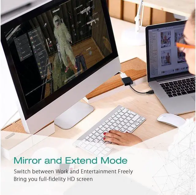 Alt view image 6 of 7 - USB 2.0/3.0 to VGA Adapter Converter, Multi-Monitor Adapter Male to Female External Video Card Display Video Converter,Support1080P HD 60Hz, for Laptop, PC, Monitor, Projector, HDTV, Win 7/8/8.1/10