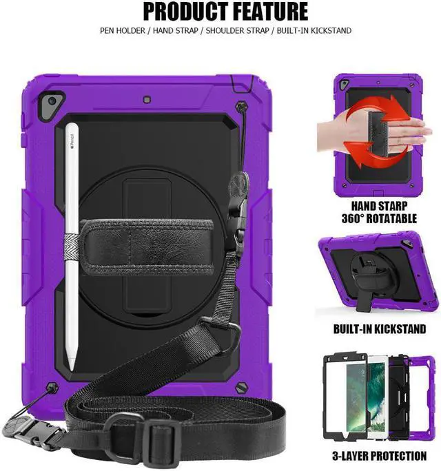 Alt view image 3 of 6 - iPad 9.7 2018 2017 Case iPad Air 2 Case iPad Pro 9.7 Case Heavy Duty Rugged Shockproof Protective Hard Case Cover For for Apple iPad 6th / 5th Generation / iPad Air 2 / iPad Pro 9.7 inch