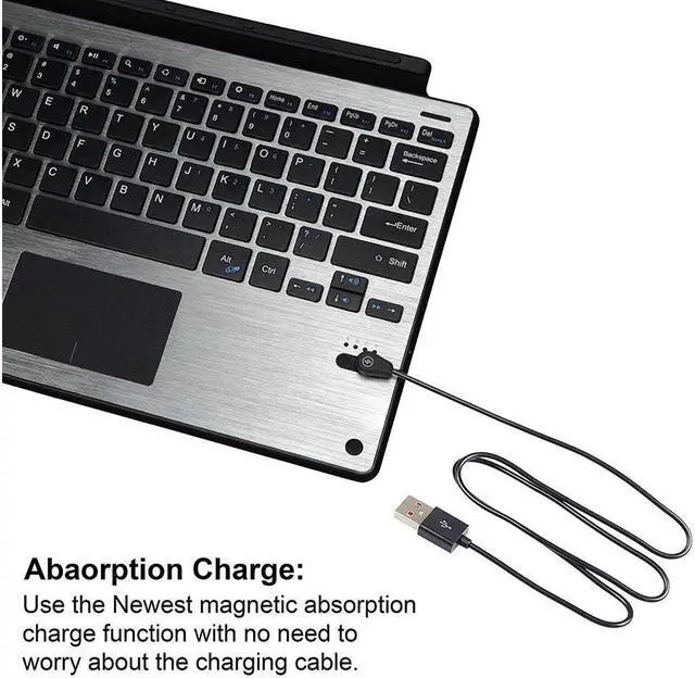 Alt view image 7 of 7 - Microsoft Surface Pro 7 / Pro 6 / Surface Pro 5 / Pro 4 / Pro 3 Type Cover Case Ultra-Slim Portable Wireless Bluetooth Keyboard with Trackpad for Surface Pro 7 / Pro 6 / Surface Pro 5 / Pro 4 / Pro 3