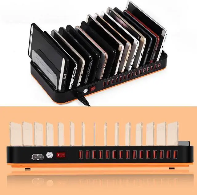 Alt view image 5 of 7 - USB Charger, 100W 15 Port Multi Port USB Charger Hub USB Charging Station with Smart Identification Function for iPhone X, iPad Air/Pro, Samsung Galaxy MP3, MP4, Tablet, DV, Camera, etc(Us Plug)