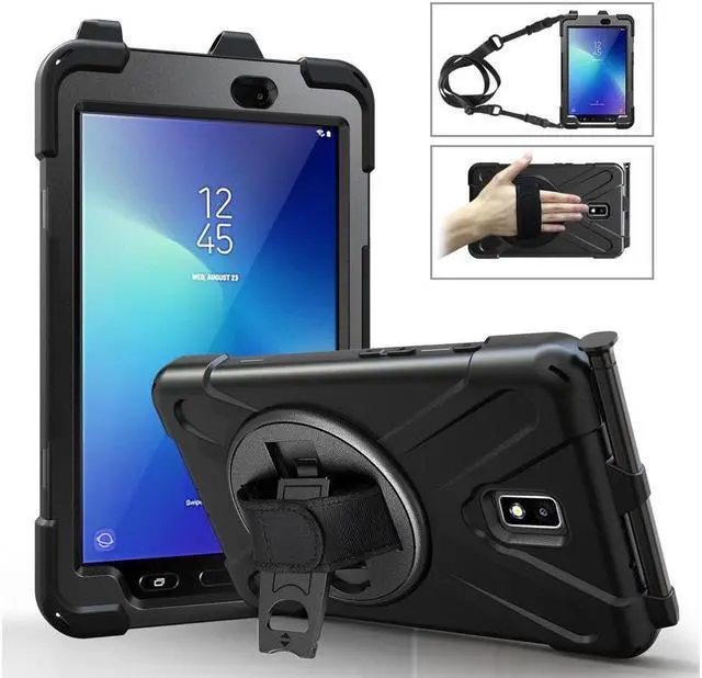 Main image of Case for Samsung Galaxy Tab Active 2 8.0 SM-T390 T395 T397 Heavy Duty Kids Protective Case Cover with Pen Holder with 360 Degree Rotating Hand Strap / Kickstand + Shoulder Strap