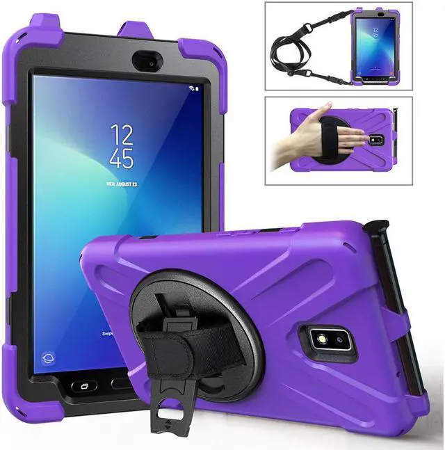 Main image of Case for Samsung Galaxy Tab Active 2 8.0 SM-T390 T395 T397 Heavy Duty Kids Protective Case Cover with Pen Holder with 360 Degree Rotating Hand Strap / Kickstand + Shoulder Strap