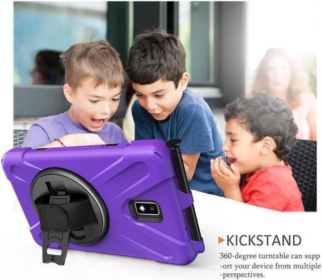 Alt view image 6 of 7 - Case for Samsung Galaxy Tab Active 2 8.0 SM-T390 T395 T397 Heavy Duty Kids Protective Case Cover with Pen Holder with 360 Degree Rotating Hand Strap / Kickstand + Shoulder Strap