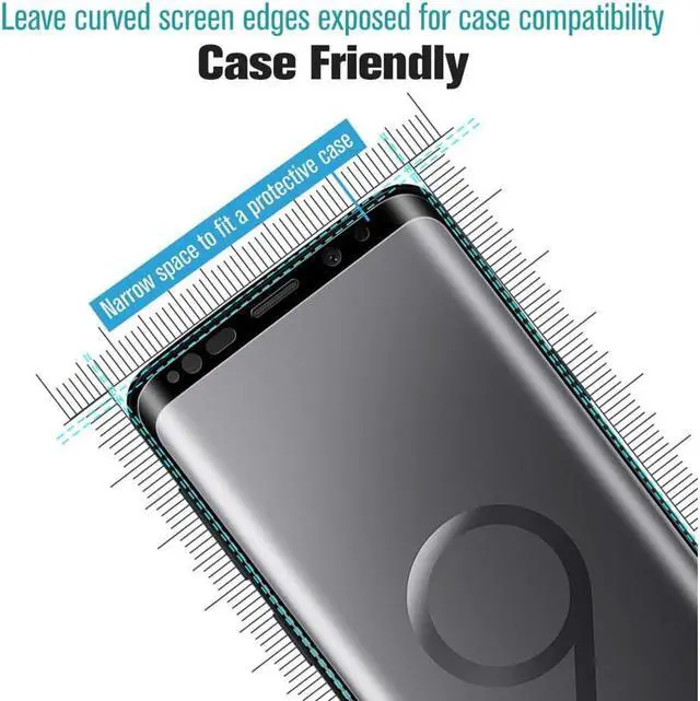 Alt view image 3 of 7 - Galaxy S9 Plus Screen Protector,Tempered Glass,9H Hardness[Anti-Scratch][Anti-Fingerprint][Bubble Free] for Samsung Galaxy S9 Plus (2 Packs)