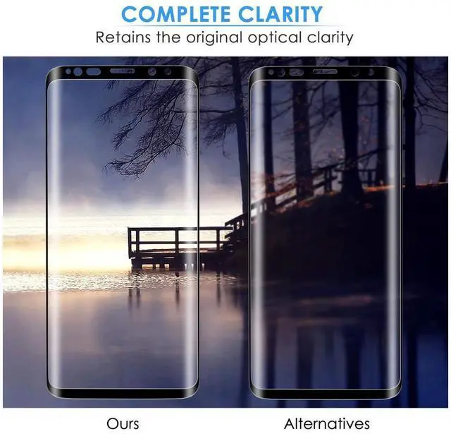 Alt view image 5 of 7 - Galaxy S9 Plus Screen Protector,Tempered Glass,9H Hardness[Anti-Scratch][Anti-Fingerprint][Bubble Free] for Samsung Galaxy S9 Plus (2 Packs)