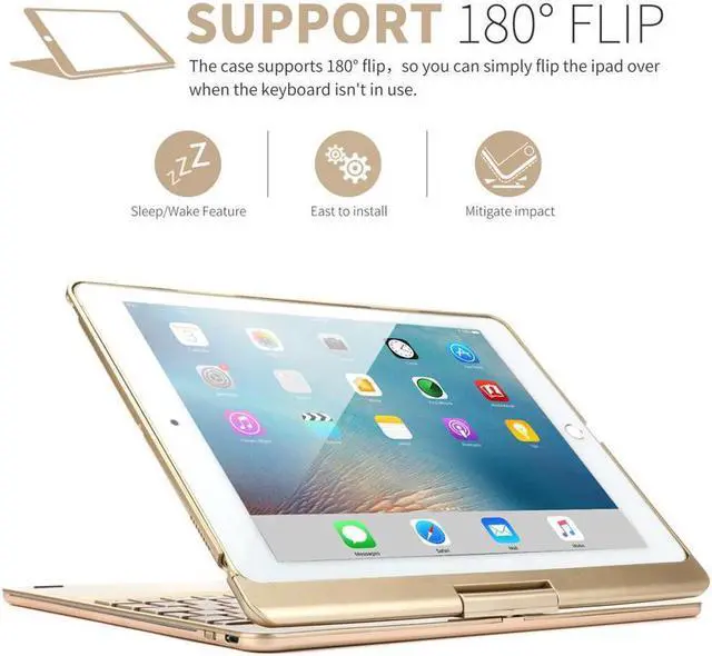 Alt view image 2 of 7 - iPad Pro 11 2018 Case with Keyboard Werleo 7 Color Backlit Bluetooth Wireless Keyboard Case Smart Folio Case 360 Rotate Stand Keyboard Cover with Pencil Holder and Auto Sleep Wake for iPad Pro 11 inch