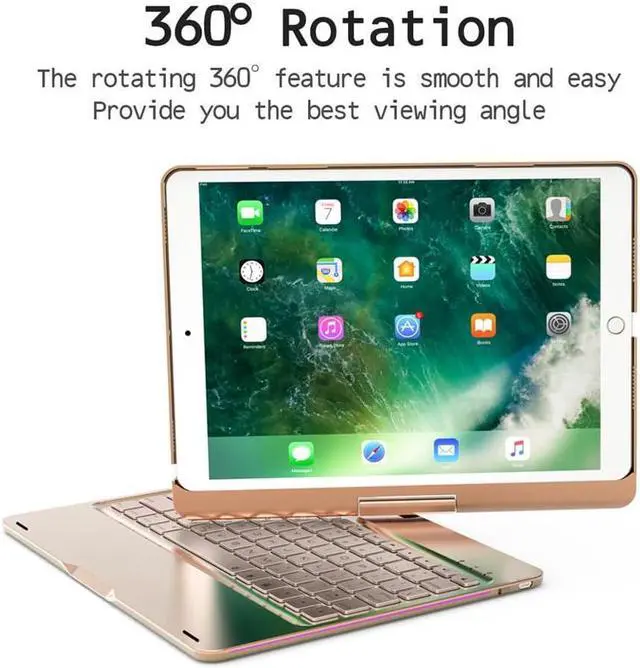 Alt view image 6 of 7 - iPad Pro 11 2018 Case with Keyboard Werleo 7 Color Backlit Bluetooth Wireless Keyboard Case Smart Folio Case 360 Rotate Stand Keyboard Cover with Pencil Holder and Auto Sleep Wake for iPad Pro 11 inch