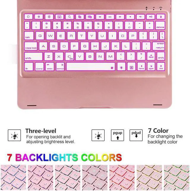 Alt view image 2 of 7 - iPad Pro 11 2018 Case with Keyboard Werleo 7 Color Backlit Bluetooth Wireless Keyboard Case Smart Folio Case 360 Rotate Stand Keyboard Cover with Pencil Holder and Auto Sleep Wake for iPad Pro 11 inch
