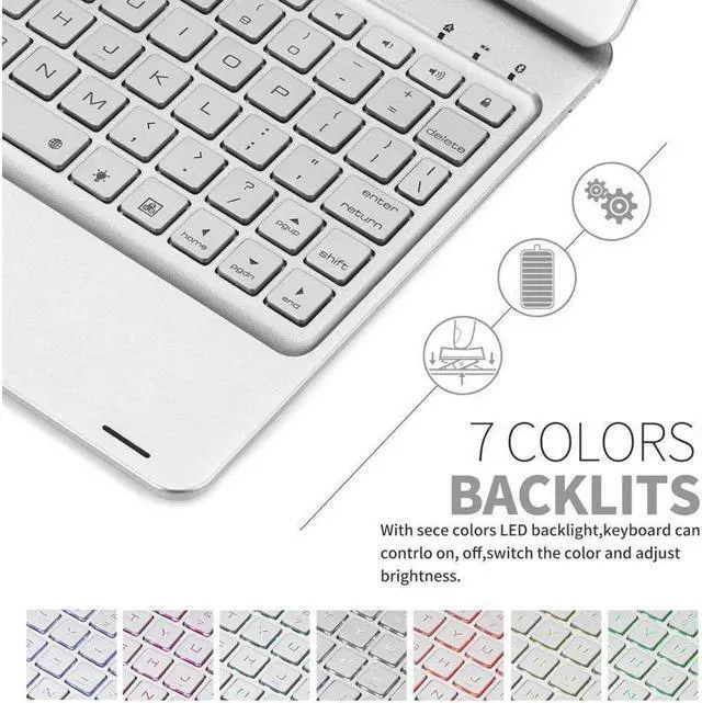 Alt view image 6 of 7 - iPad Pro 11 2018 Case with Keyboard Werleo 7 Color Backlit Bluetooth Wireless Keyboard Case Smart Folio Case 360 Rotate Stand Keyboard Cover with Pencil Holder and Auto Sleep Wake for iPad Pro 11 inch