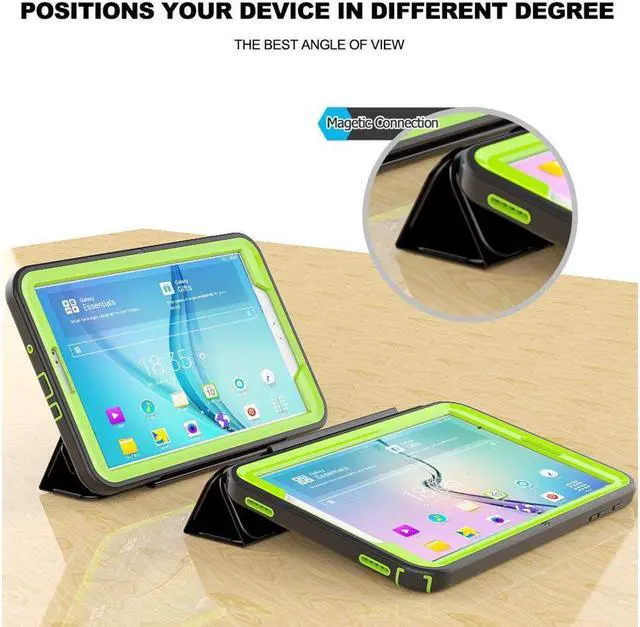 Alt view image 5 of 7 - Samsung Galaxy Tab A 10.1 Case Slim Smart Cover Stand Folio Case Auto Wake Sleep Full Body Protective Cover For Samsung Galaxy Tab A 10.1 inch 2016 Model SM-T580 SM-T585 SM-T587 No Pen Version