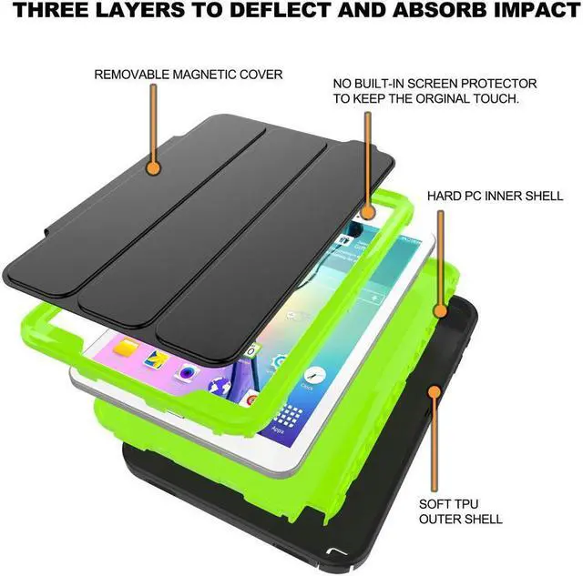 Alt view image 4 of 7 - Samsung Galaxy Tab A 10.1 Case Slim Smart Cover Stand Folio Case Auto Wake Sleep Full Body Protective Cover For Samsung Galaxy Tab A 10.1 inch 2016 Model SM-T580 SM-T585 SM-T587 No Pen Version