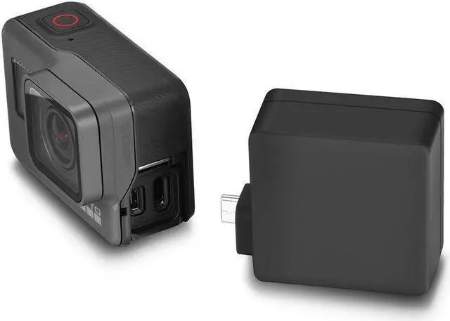 Alt view image 6 of 7 - Extended Battery for GoPro 5 GoPro 6 Hero (2018 ) Extra Battery with Shockproof Protective Frame Housing Case Cover Shell with Side Power Bank for GoPro Here 5 Hero 6 Hero (2018 ) Black