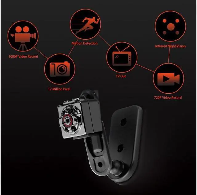 Alt view image 4 of 7 - Pocket Mini Hidden Spy Camera HD 1080P 12MP Portable Security Nanny Cam with Night Vision & Motion Detection with16GB SD Card for Home and Office