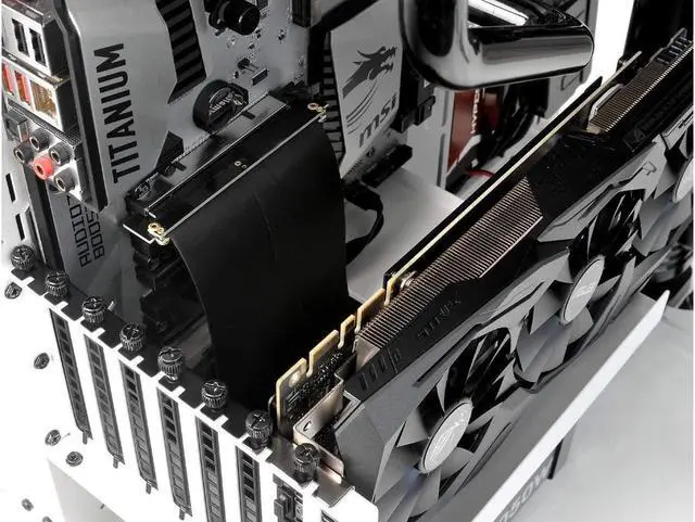 Alt view image 6 of 6 - Werleo New PCI Express PCIe3.0 16x Flexible Cable Card Extension Port Adapter High Speed Riser Card (20cm-90 Degrees)
