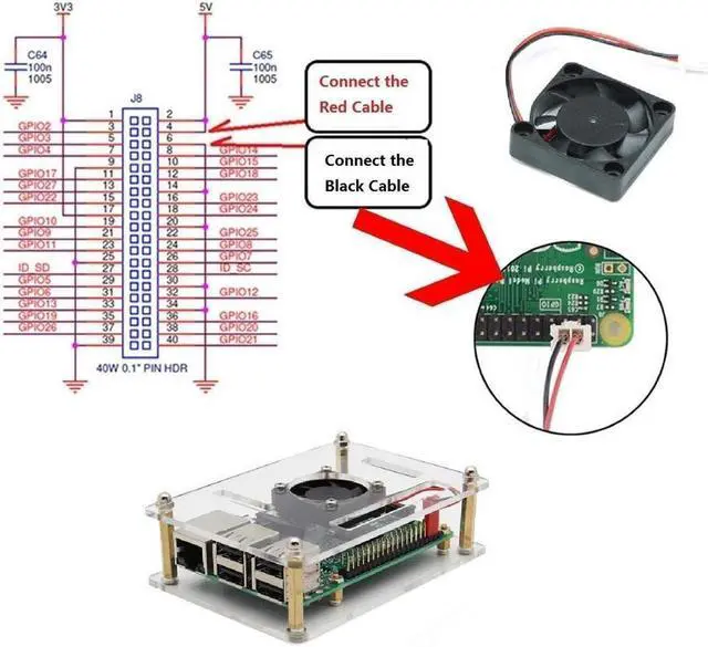 Alt view image 7 of 7 - Raspberry Pi Cluster Case, Raspberry Pi Case with Cooling Fan and Raspberry Pi Heatsink for Raspberry Pi 3 Model B+, Pi 3 B, Pi 2 B, Pi B+ (4-Layers)
