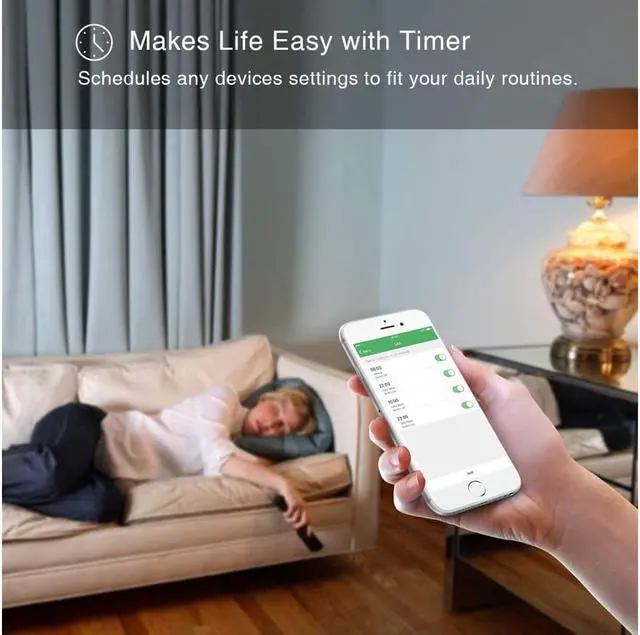 Alt view image 5 of 7 - Wifi Outdoor Smart Plug Outlet Remote Control Wireless Outlet Waterproof Smart Electrical Outlet Socket with Timer Works with Alexa and Google Home for Voice Control Wifi Enable Smartphone APP Control