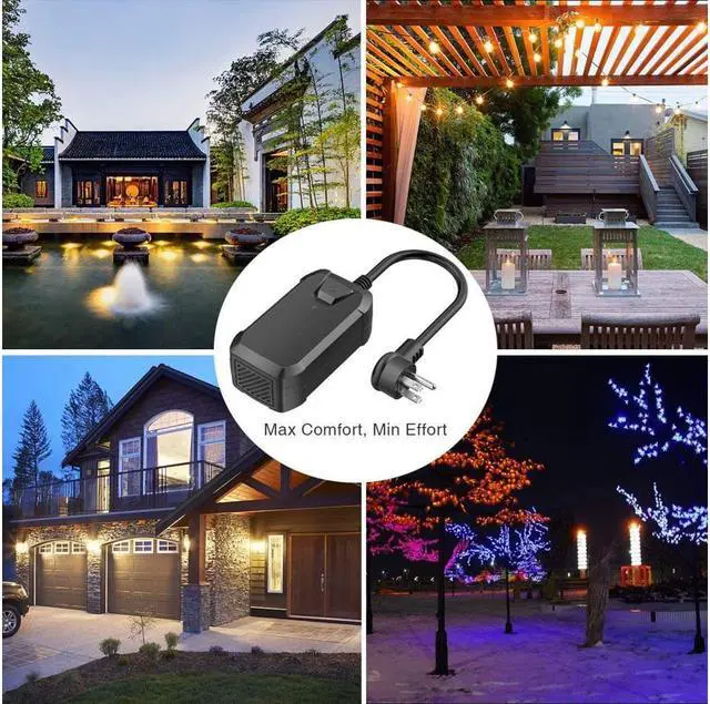 Alt view image 7 of 7 - Wifi Outdoor Smart Plug Outlet Remote Control Wireless Outlet Waterproof Smart Electrical Outlet Socket with Timer Works with Alexa and Google Home for Voice Control Wifi Enable Smartphone APP Control