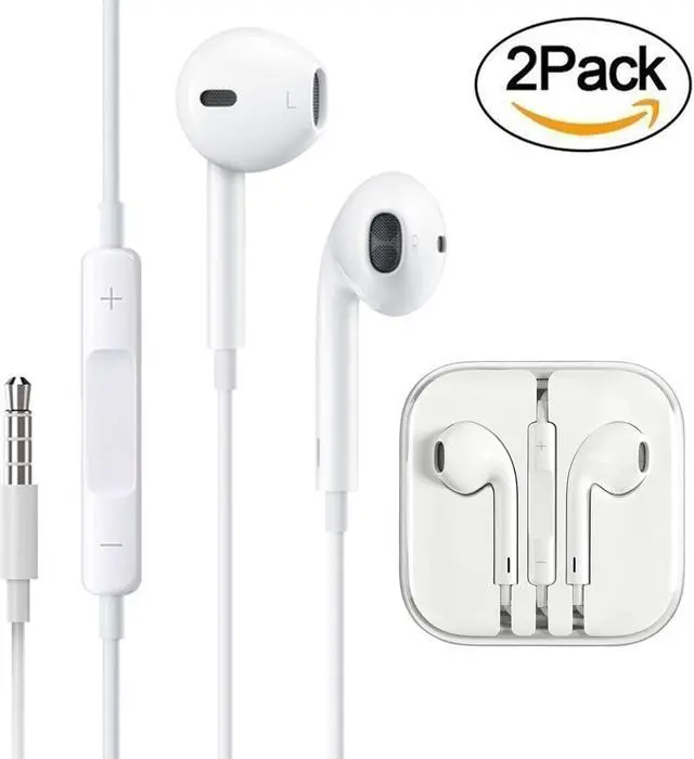 Main image of (2 Pack) Headphones/Earphones/Earbuds,3.5mm Wired Headphones Noise Isolating Earphones with Built-in Microphone & Volume Control Compatible with iPhone iPod iPad Samsung/Android / MP3 MP4