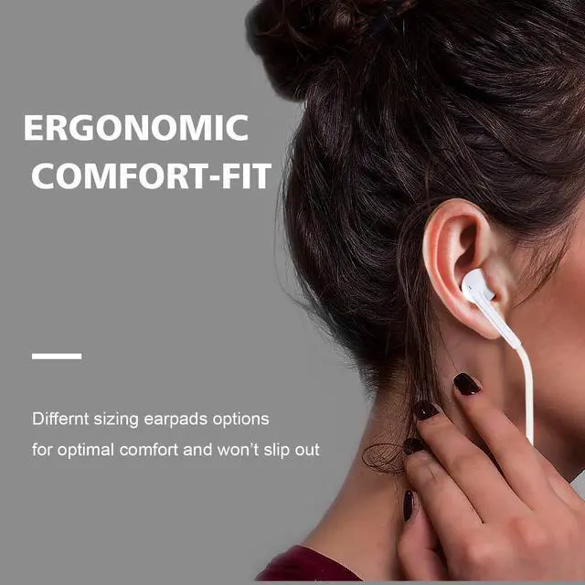 Alt view image 2 of 7 - (2 Pack) Headphones/Earphones/Earbuds,3.5mm Wired Headphones Noise Isolating Earphones with Built-in Microphone & Volume Control Compatible with iPhone iPod iPad Samsung/Android / MP3 MP4