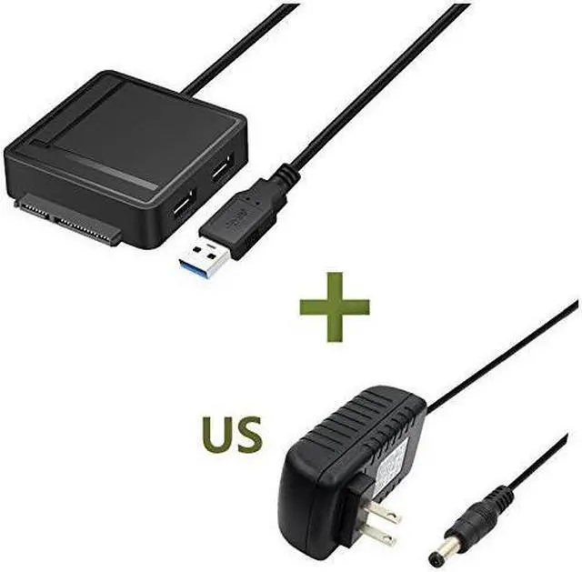 Alt view image 6 of 6 - USB 3.0 to SATA Adapter TF SD Card Reader USB 3.0 Hub 2 Ports Converter 3 in 1 for 2.5” 3.5” HDD Hard Drive, SSD Drives with Power Adapter Support UASP