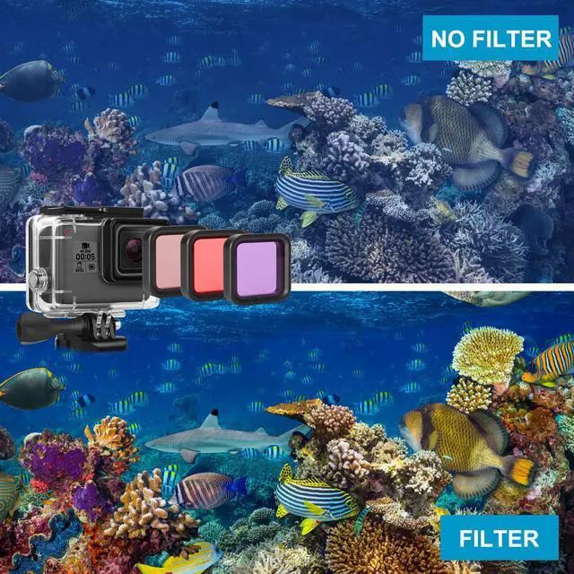 Alt view image 5 of 7 - Accessories for Gopro Hero 2018 (HD) 7 6 5 Black Kits with Waterproof Protective Housing Case + 3 Pack Diving Filter+ Anti-Fog Insert Kits for Gopro Hero6 Hero5 Hero 2018 Action Camera