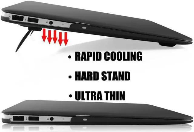 Alt view image 3 of 7 - MacBook Pro 13 Retina Case,Werleo Macbook Retina 13 Black Soft-Skin Rubberized Hard Case with Foldable Kickstand & Keyboard Cover for Macbook Pro 13.3" Retina Display A1502 A1425 Shell Cover NO CD-ROM
