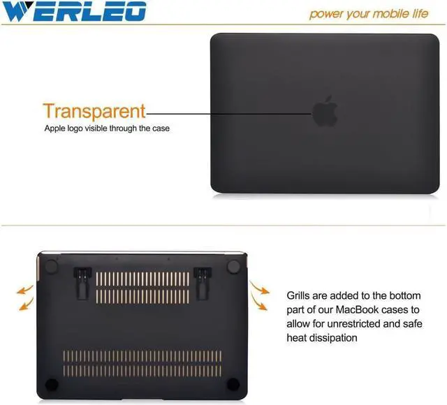 Alt view image 6 of 7 - MacBook Pro 13 Retina Case,Werleo Macbook Retina 13 Black Soft-Skin Rubberized Hard Case with Foldable Kickstand & Keyboard Cover for Macbook Pro 13.3" Retina Display A1502 A1425 Shell Cover NO CD-ROM