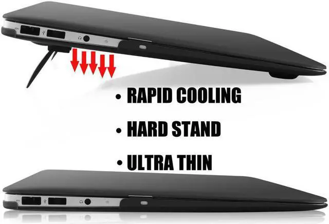 Alt view image 3 of 7 - Macbook Air 13 Inch Case, Werleo 2 in 1 Clear Ultra Slim Soft-Touch Plastic Rubberized Hard Case Cover for Apple Macbook Air 13" A1369 A1466 Shell Cover with Foldable Stand and Keyboard Cover Skin