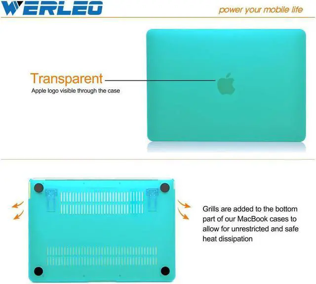 Alt view image 7 of 7 - Macbook Air 13 Inch Case,Werleo 2 in 1 Ultra Slim Soft-Skin Plastic Clear Rubberized Hard Case Cover with Foldable Kicktand and Keyboard Cover Skin for Apple Macbook Air 13" A1369 & A1466 Shell Cover