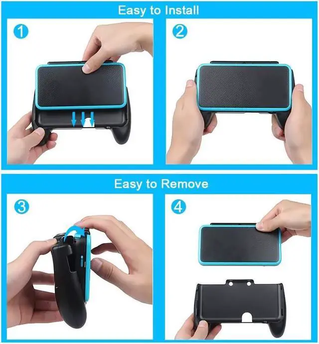 Alt view image 7 of 7 - Updated Hand Grip for Nintendo 2DS XL with 1 Stylus and 1 Clear Case for Nintendo 2DS XL