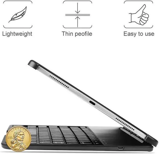 Alt view image 5 of 7 - iPad Pro 11 Keyboard Case Werleo Aluminum Protective Ultra Slim Hard Shell Folio Stand Smart Cover with 7 Colors Backlit Wireless Bluetooth Keyboard for iPad Pro 11 inch 2018 Tablet