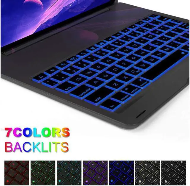 Alt view image 2 of 7 - iPad Pro 11 Keyboard Case Werleo Aluminum Protective Ultra Slim Hard Shell Folio Stand Smart Cover with 7 Colors Backlit Wireless Bluetooth Keyboard for iPad Pro 11 inch 2018 Tablet
