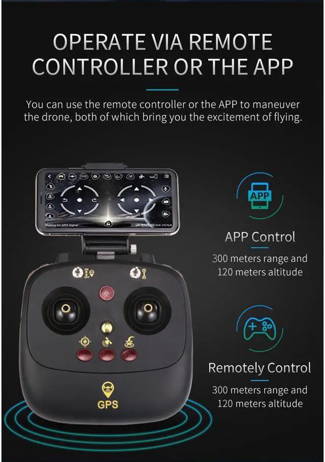Alt view image 6 of 6 - GPS FPV RC Drone Werleo JJRC 5G WiFi FPV Camera RC Drone Helicopter with HD 1080P Camera Live Video and GPS Return Home RC Quadcopter with Strong Brushless Motors Follow Me and 5G WiFi Transmission