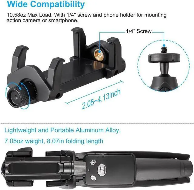 Alt view image 2 of 7 - Extendable Bluetooth Selfie Stick & Tripod Stand Wireless Remote iPhone Galaxy