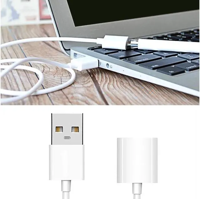Alt view image 5 of 5 - Charging Adapter Cable for Apple Pencil Male to Female Flexible Connector (3 Feet)