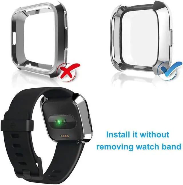 Alt view image 3 of 7 - [New Version] Case for Fitbit Versa Soft TPU Protective Full Cover Shell Bumper Case Protector for Fitbit Versa Smartwatch