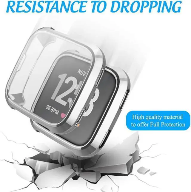 Alt view image 4 of 7 - [New Version] Case for Fitbit Versa Soft TPU Protective Full Cover Shell Bumper Case Protector for Fitbit Versa Smartwatch