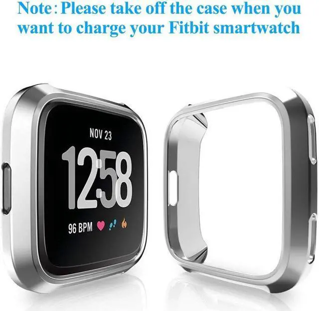 Alt view image 6 of 7 - [New Version] Case for Fitbit Versa Soft TPU Protective Full Cover Shell Bumper Case Protector for Fitbit Versa Smartwatch