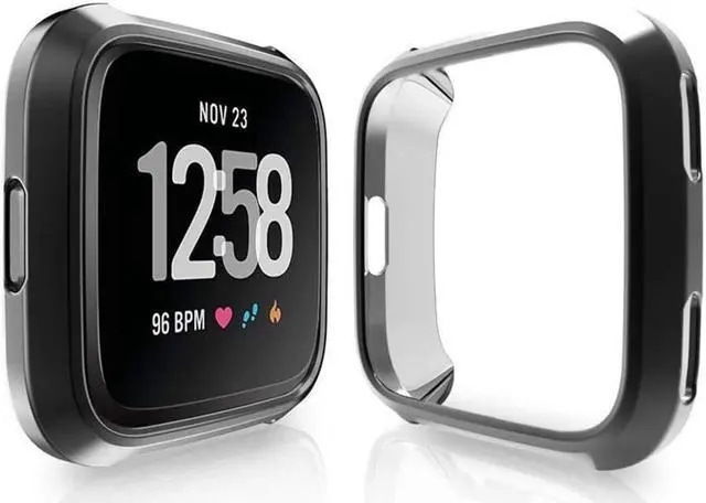 Alt view image 5 of 7 - [New Version] Case for Fitbit Versa Soft TPU Protective Full Cover Shell Bumper Case Protector for Fitbit Versa Smartwatch