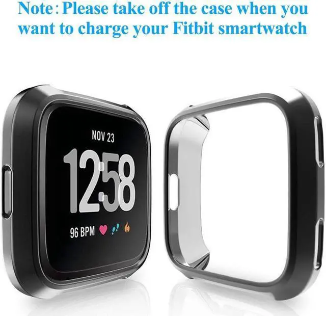 Alt view image 6 of 7 - [New Version] Case for Fitbit Versa Soft TPU Protective Full Cover Shell Bumper Case Protector for Fitbit Versa Smartwatch