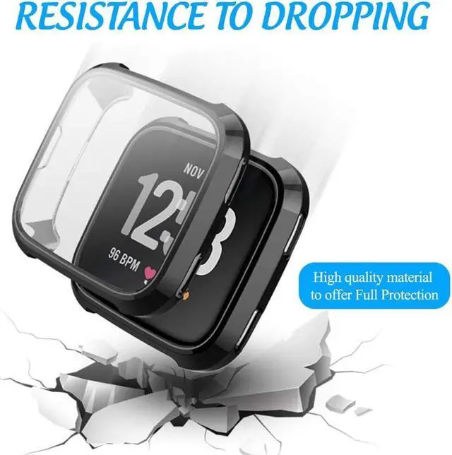 Alt view image 4 of 7 - [New Version] Case for Fitbit Versa Soft TPU Protective Full Cover Shell Bumper Case Protector for Fitbit Versa Smartwatch