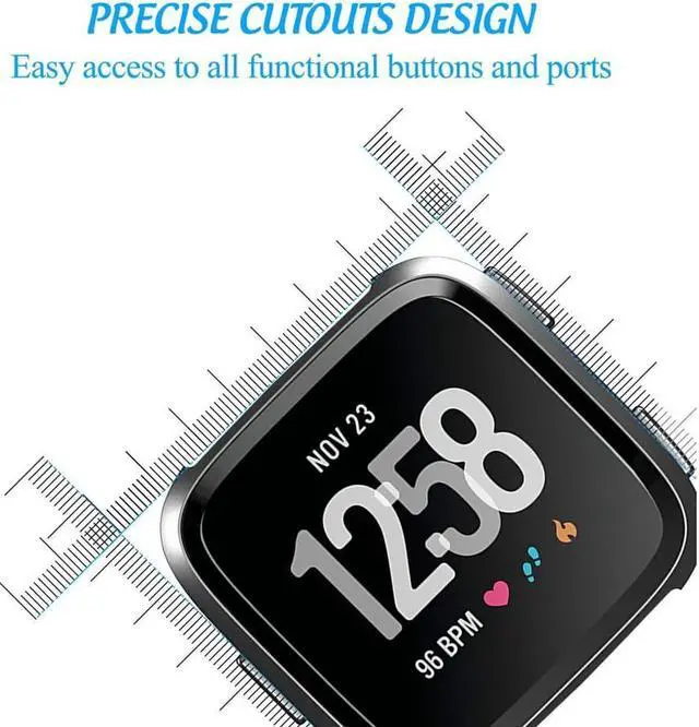 Alt view image 2 of 7 - [New Version] Case for Fitbit Versa Soft TPU Protective Full Cover Shell Bumper Case Protector for Fitbit Versa Smartwatch