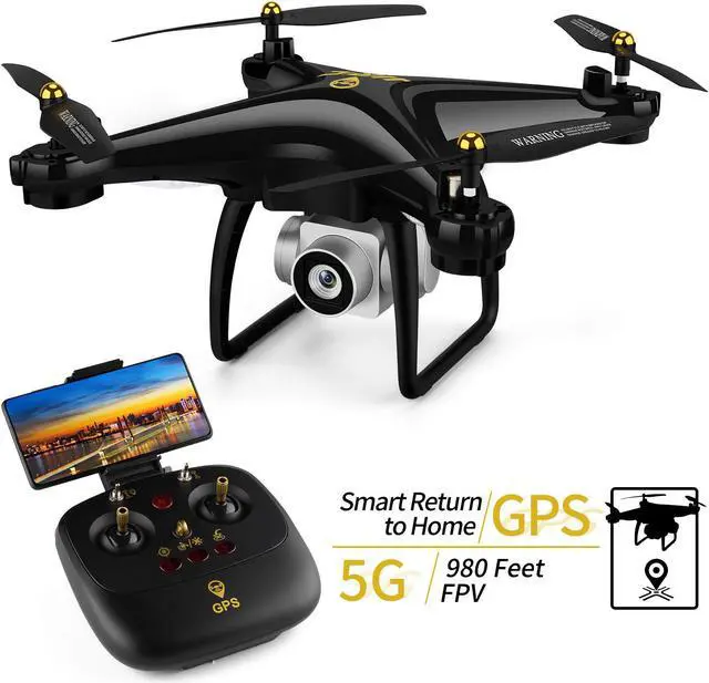 Main image of GPS Return Home Drone Drone with 720P HD Camera Live Video 120° Wide-Angle 5G WiFi RC Drone Quadcopter with 980ft Control Distances, Follow Me, Altitude Hold Headless Mode Helicopter