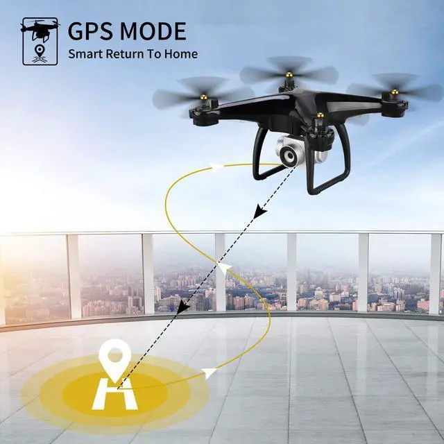 Alt view image 5 of 7 - GPS Return Home Drone Drone with 720P HD Camera Live Video 120° Wide-Angle 5G WiFi RC Drone Quadcopter with 980ft Control Distances, Follow Me, Altitude Hold Headless Mode Helicopter