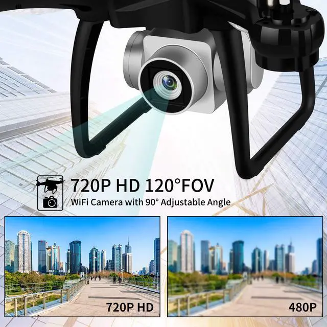 Alt view image 4 of 7 - GPS Return Home Drone Drone with 720P HD Camera Live Video 120° Wide-Angle 5G WiFi RC Drone Quadcopter with 980ft Control Distances, Follow Me, Altitude Hold Headless Mode Helicopter
